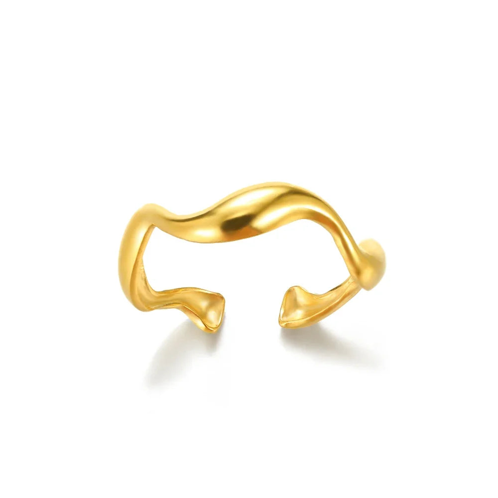 Fashion White Opal Rings For Women Gold Color Stainless Steel Opal Ring Wedding Engagement Jewelry Birthday Gift 2024