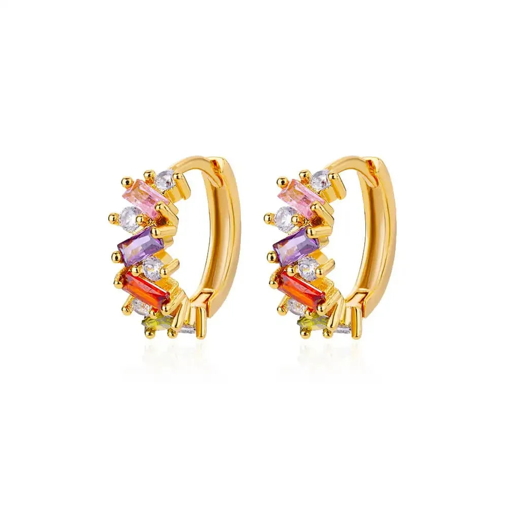 Cubic Zirconia U Shape Stud Earrings For Women Stainless Steel Geometric Earrings Jewelry Wedding Birthday Gift