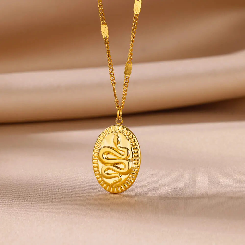 Stainless Steel Sun Sunflower Pendant Necklace For Women Gold Color Round Charm Clavicle Chain Necklaces Fashion Jewelry Gift