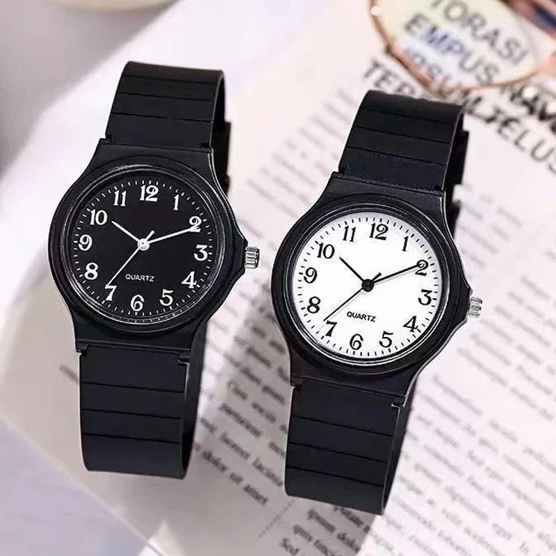 Exam Watch Silicone Strap Simple Women Watch Student Ladies Quartz Wristwatch Waterproof Round Small Dial for Women