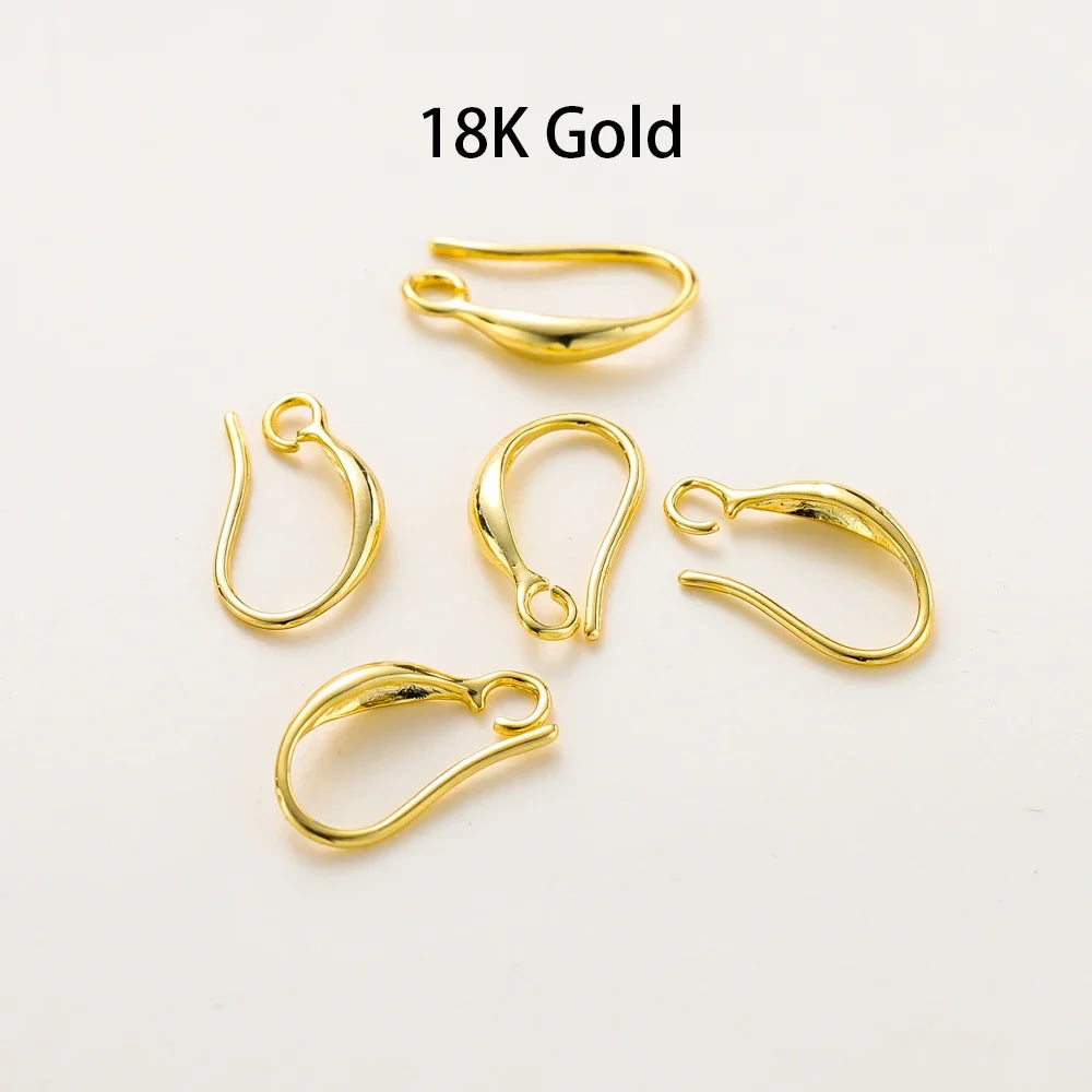 10pcs/lot 14K 18K Real Gold Earing Pendant Hook Ear Wire Hook For DIY Jewelry Making Earing Charms Accessories Components
