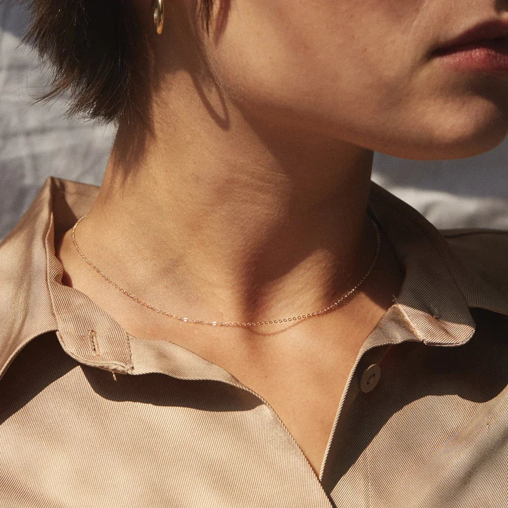 Fine Chain Necklace Stainless Steel Gold Color Pendants Short Long Statement Women Colar Gift Stainless Steel Jewelry Wholesale