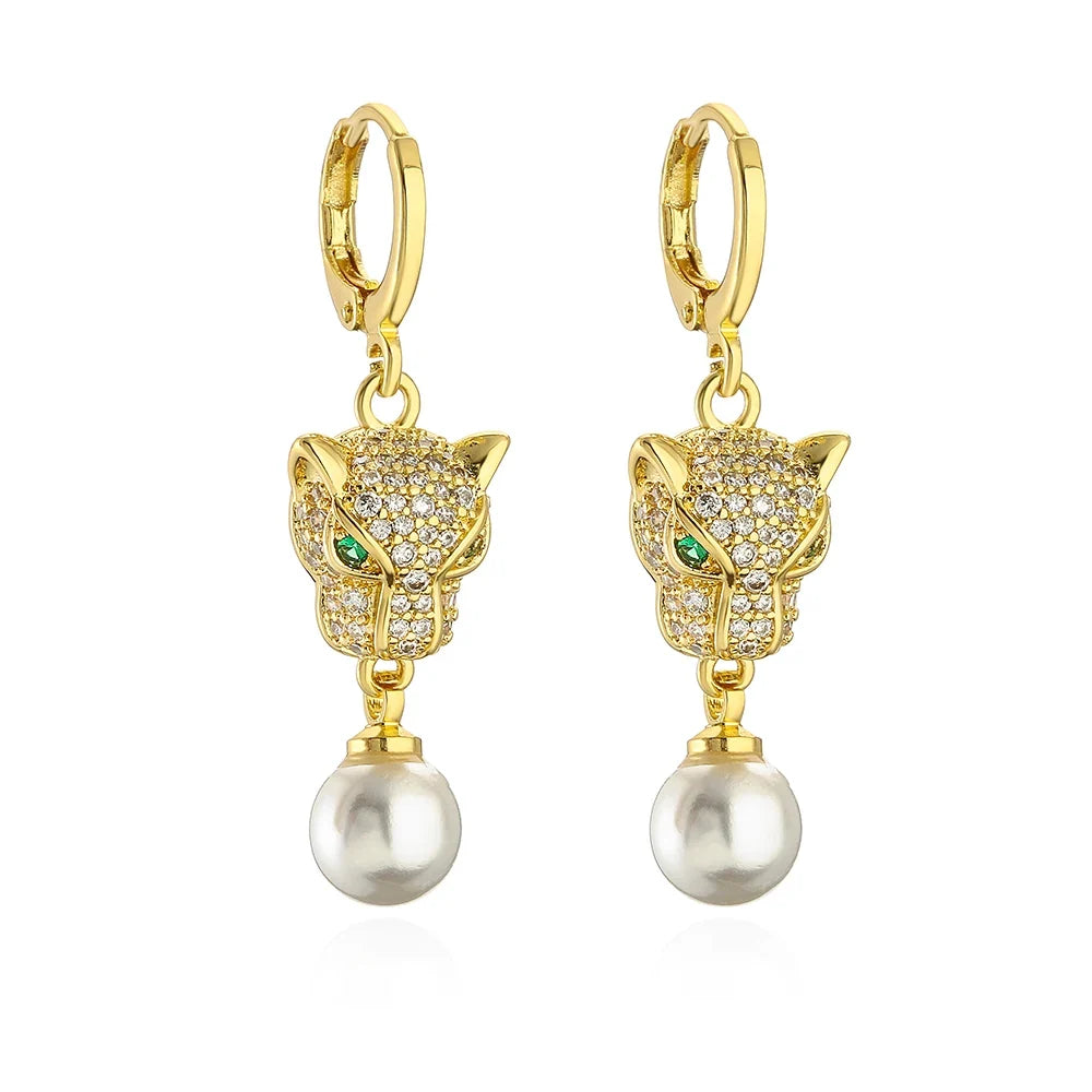 NEWBUY Fashion Gold Color Animal Dangle Earrings For Women Unique Design Leopard Earring Statement Female Party Jewelry