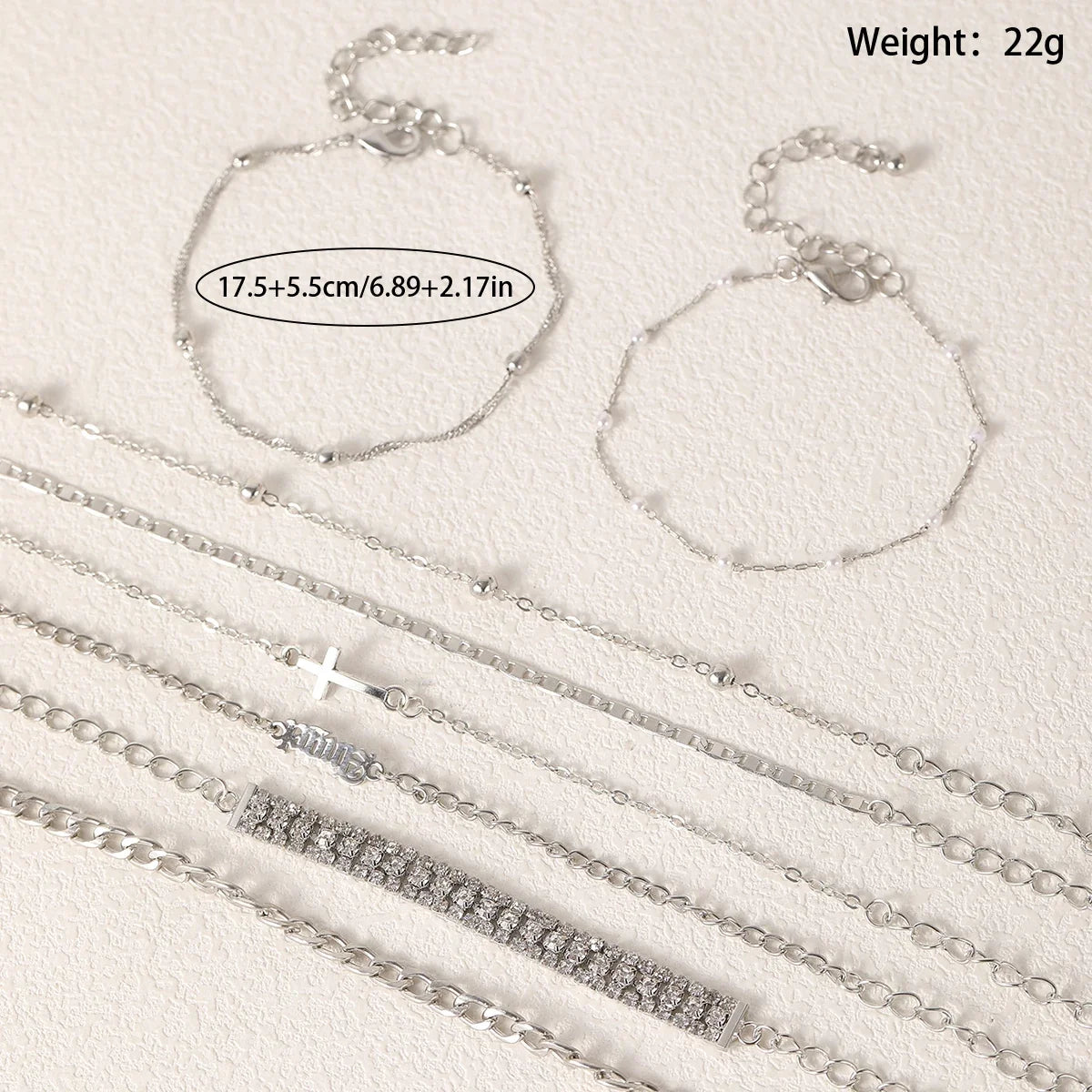 8pcs Fashion Women Stainless Steel Bracelet Stackable for Women, Thin Herribone Chain Bracelet Waterproof Gold Plated Jewelry