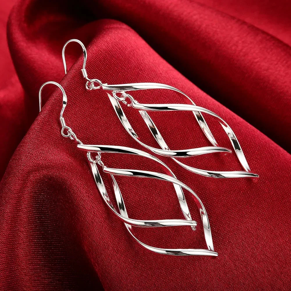Top Quality 925 Sterling Silver Earrings Simple Round Circle Hoop Earrings For Woman Fashion Wedding Engagement Charm Jewelry