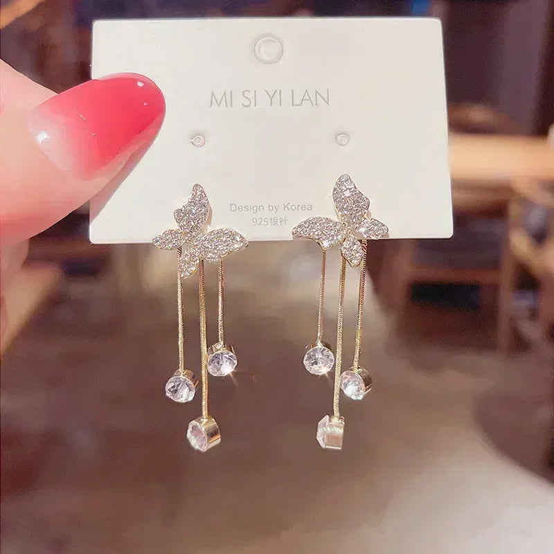 French High-end Brown Crystal Earrings For Women Fashion Luxurious Personalized Daily Accessories Prom jewelry Anniversary Gifts
