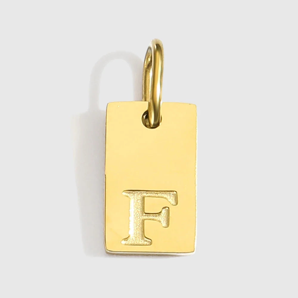 Alphabet Charm Pendant for Necklaces Stainless Steel Jewelry DIY Engraved Lettering Accessories Women's Fashion Jewelry