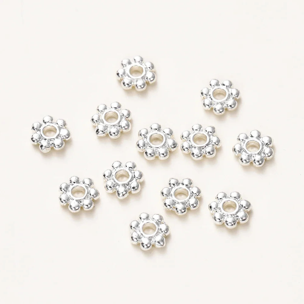 20pcs 14K 18K Gold Color Daisy Spacer Beads Mini Brass Spacer Beads Charms Pendants for DIY Bracelet Necklace Jewelry Making