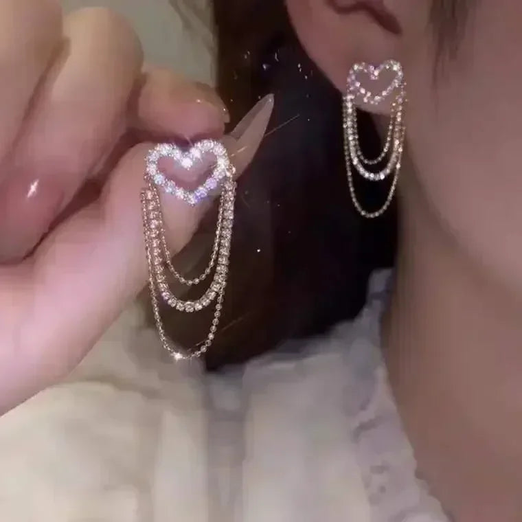 French High-end Brown Crystal Earrings For Women Fashion Luxurious Personalized Daily Accessories Prom jewelry Anniversary Gifts