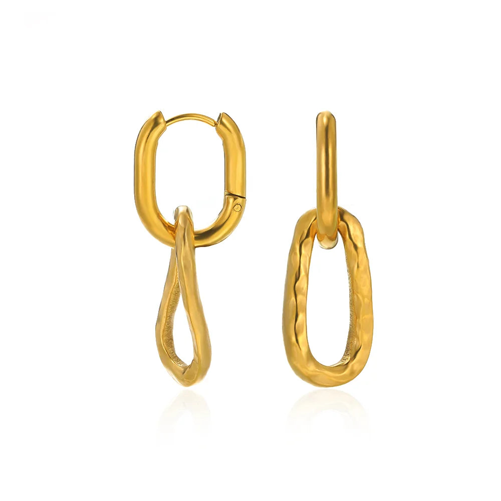 Freshwater Ocean Starfish Shell Hoop Earrings For Women Elegant Stainless Steel Gold Color Aretes Christmas jewelry accessories