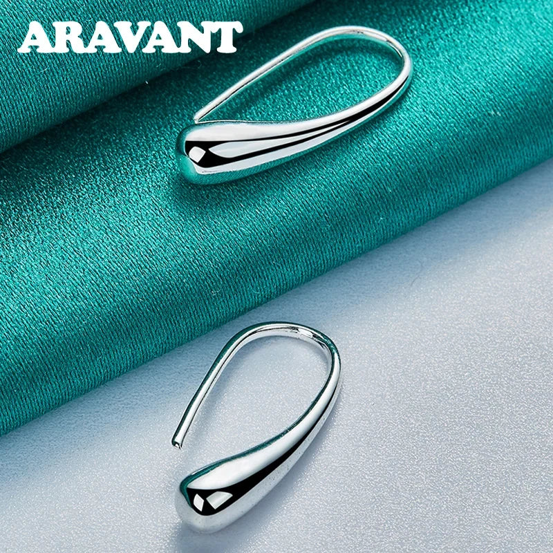 Aravant 925 Sterling Silver Water Drop Shaped Earring For Women Fashion Wedding Jewelry Gifts