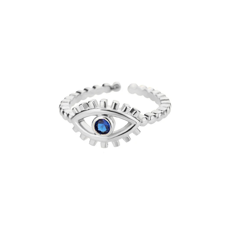 Evil Eye Rings For Women Stainless Steel Turkish Eye Ring Wedding Gothic Aesthetic Jewelry Sets anillos bague bijoux