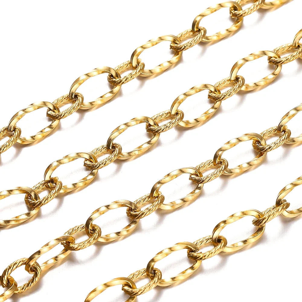 1Meter Stainless Steel Brass Metal Thick Cable Chain For Jewelry Making Handmade DIY Bracelet Necklace Components