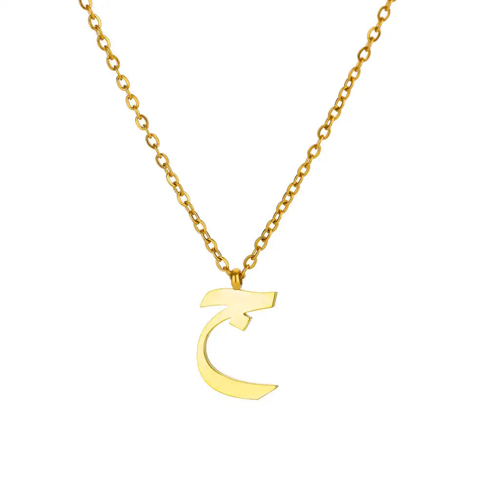 Arabic Letter Name Pendant Necklace For Women Stainless Steel Inital Chain Choker Collar Necklace 2024 Wedding Jewelry bijoux