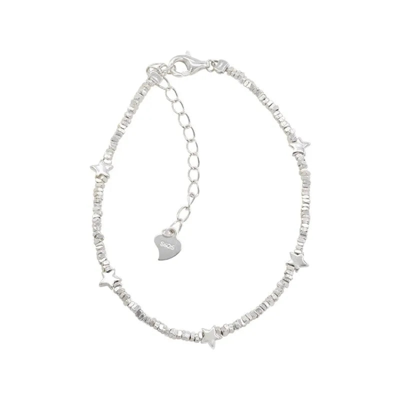 925 Sterling Silver Star Bead Bracelet For Women Fragmented Silver Sweet Romantic Versatile Trend Jewelry Gifts Dropshipping