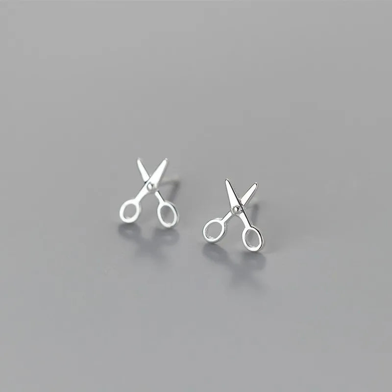 Creative Mini Scissors Stud Earrings for Women Girl