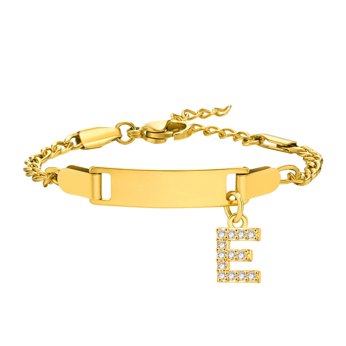 Personalized Name Bracelet With Initials for Boy Girl, Free Engraving Date ID Wristband Birthday Gift