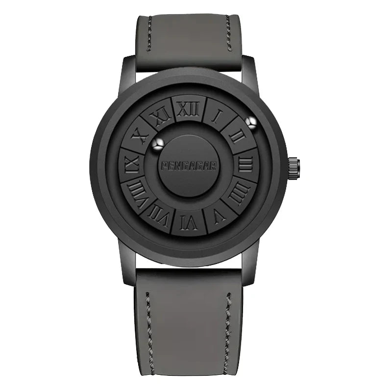 PENGAGAR Men's Watches Stainless steel Quartz Watch Creative Scrolling Pointer Magnetic Force Wrist Clock Relogio Masculino +box