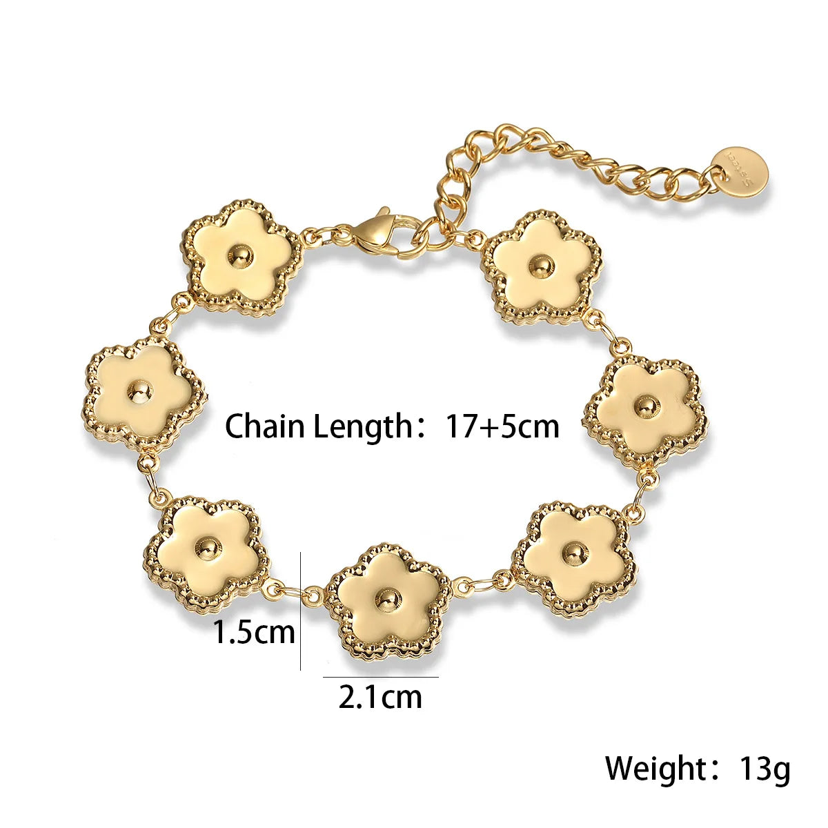 NEWBUY Wholesale Non-Fading Gold Color 316L Stainless Steel Heart Charm Bracelet For Women Casual Daily Jewelry