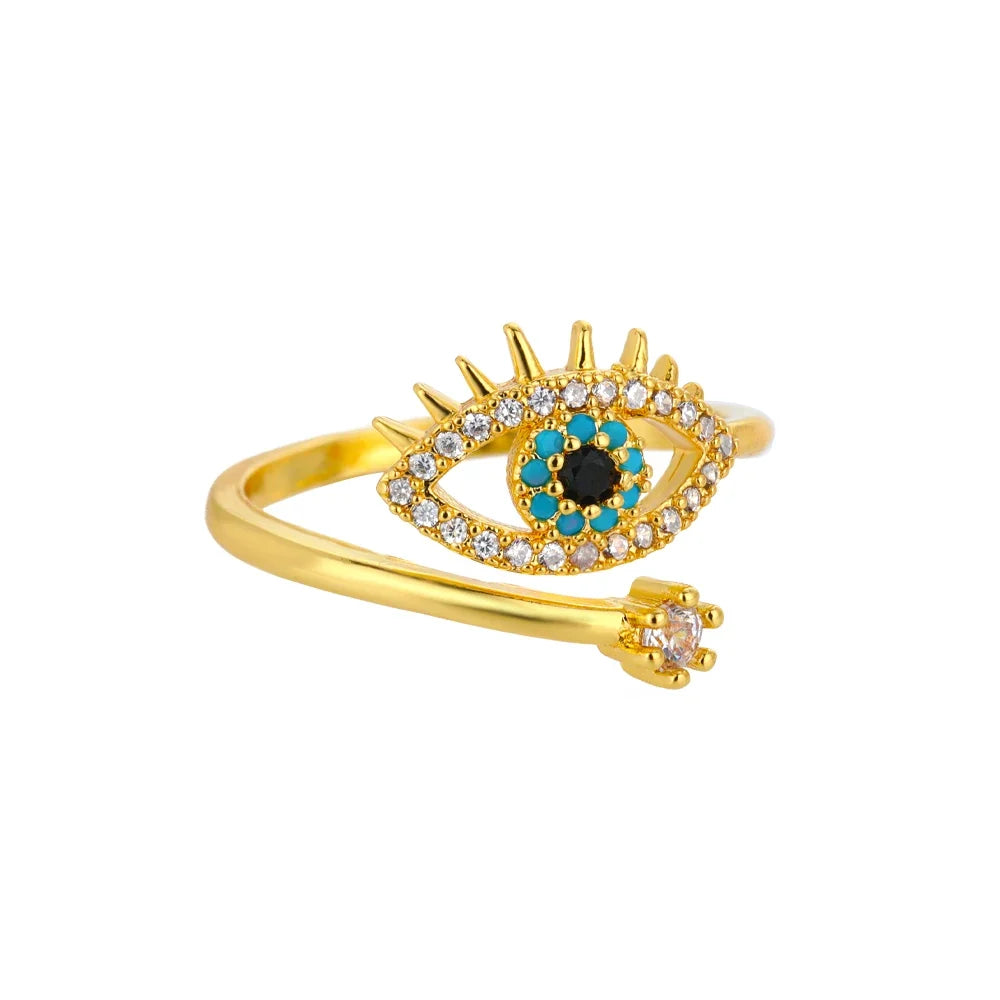 Evil Eye Rings For Women Stainless Steel Turkish Eye Ring Wedding Gothic Aesthetic Jewelry Sets anillos bague bijoux