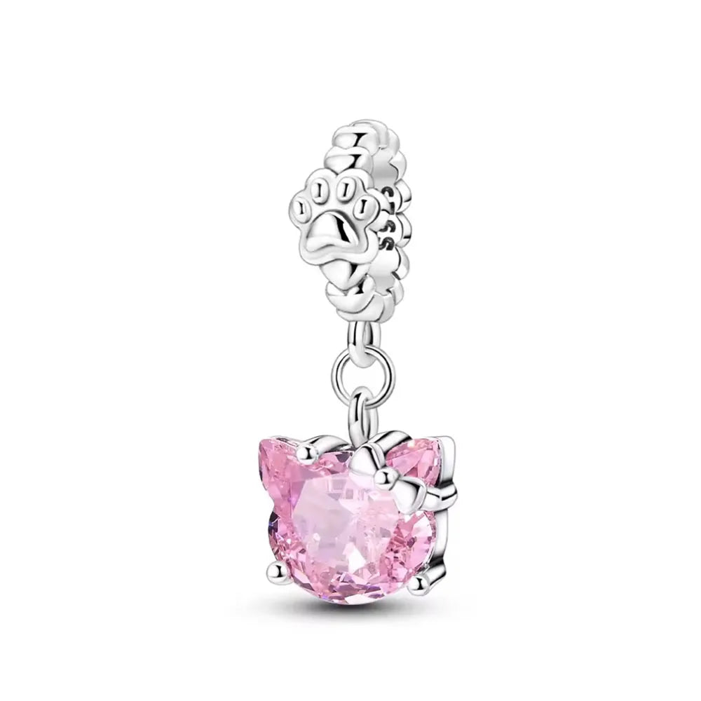 2026 Spring Pink Series Ballon Butterfly Flower Pendant Fit S925 European 925 Sterling Silver Bracelet Bangles Necklace