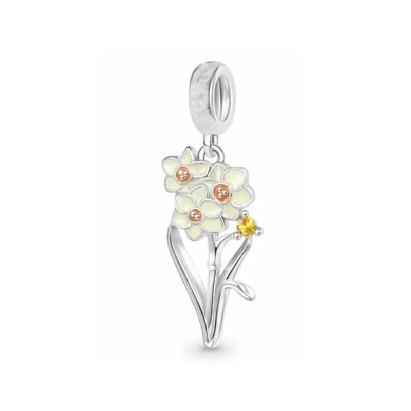 2026 925 Silver Flower, Butterfly, Highland Cow, Motorcycle Pendant Fit European Original Bracelet DIY Jewelry Exquisite Jewelry