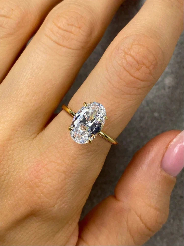 925 Sterling Silver Luxury Shiny 1-8CT Zircon Engagement Ring Wedding Band For Women Promise Eternity Ring Fine Jewelry Gift