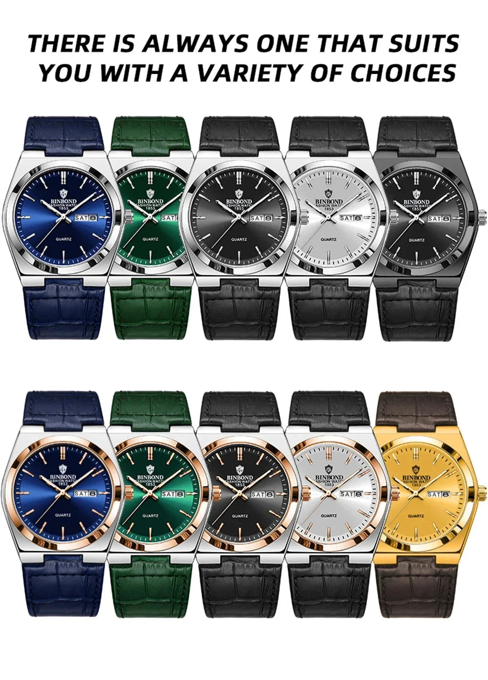 2026 Casual Business Leather Fashion Quartz Wristwatches Gold Clock Men Luxury Watch Automatic Watches Mens Gifts Montre Homme
