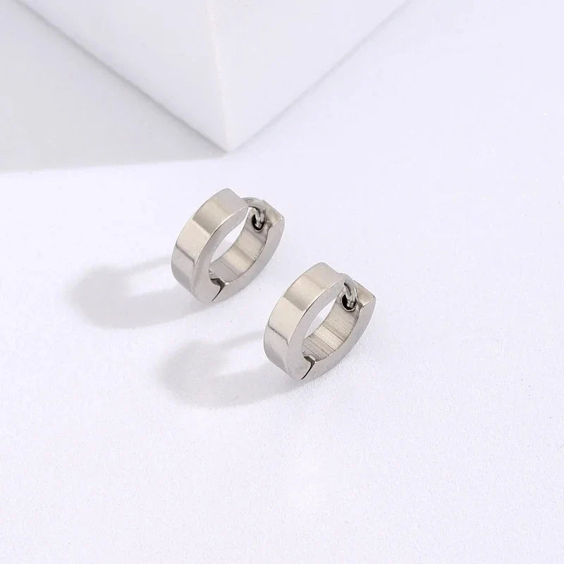 Fashion Trend Hip Hop Cool Stainless Steel Square Stud Earrings Simple Design Of Street Leisure Chic High-grade Jewelry