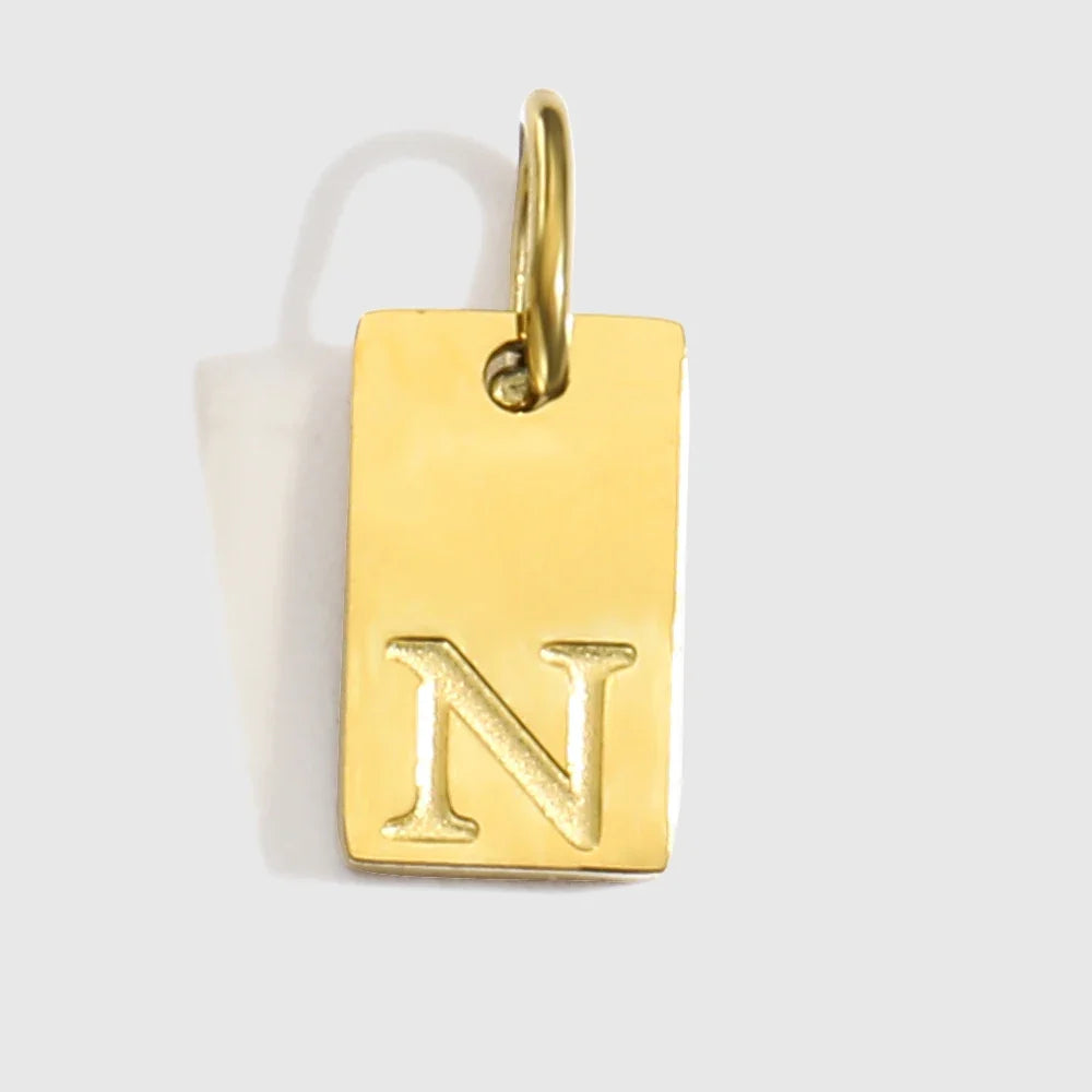 Alphabet Charm Pendant for Necklaces Stainless Steel Jewelry DIY Engraved Lettering Accessories Women's Fashion Jewelry