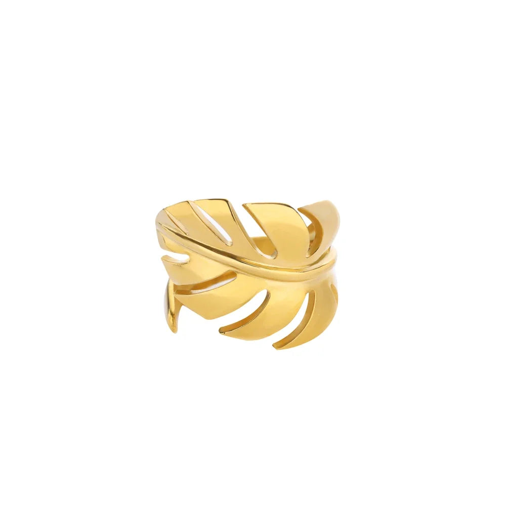 Stainless Steel Exaggerated Big Flower Rings For Women Gold Color Sunflower Finger Ring Female Fashion Aesthetic Jewelry Gift