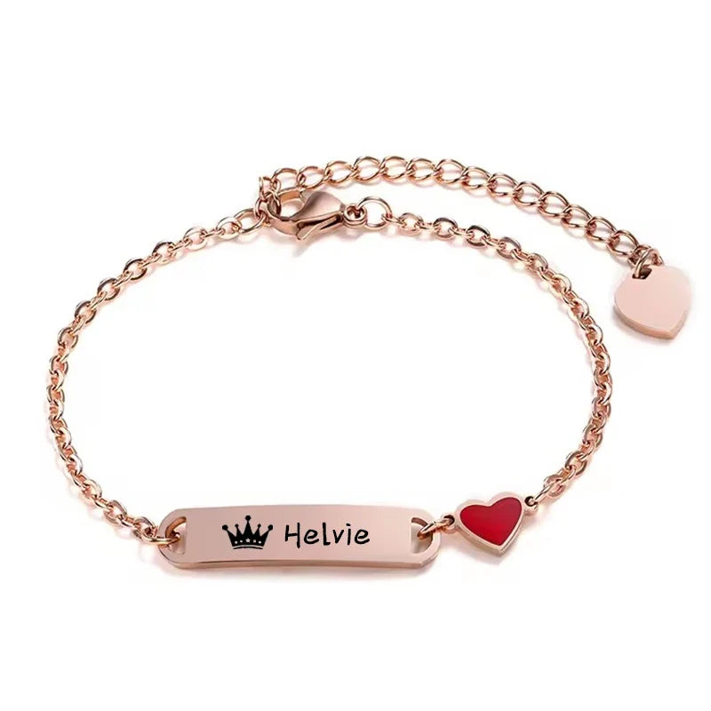 Personalized Baby Name Bracelet 14K Gold Plated Customized ID Bracelets for Girls Boys Custom Text Bracelet New Born Gift