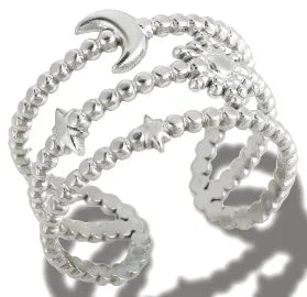 Wholesale High End Waterproof Three-dimensional M Letter Hollow Stainless Steel Finger Ring Trendy for Women Personalize Jewelry