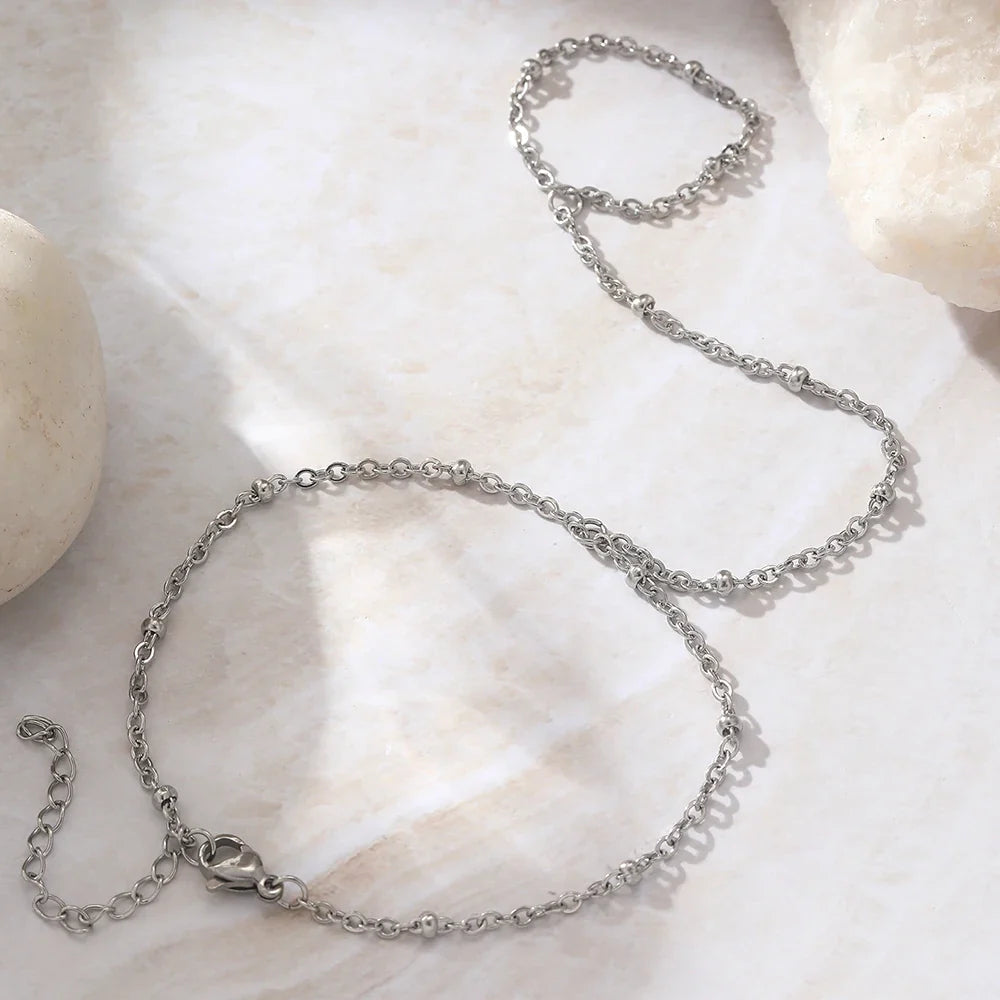 Stainless Steel Bracelets Personality Design Beaded Finger Chain  Minimalist Bracelet For Women Jewelry Best Friend Gifts New