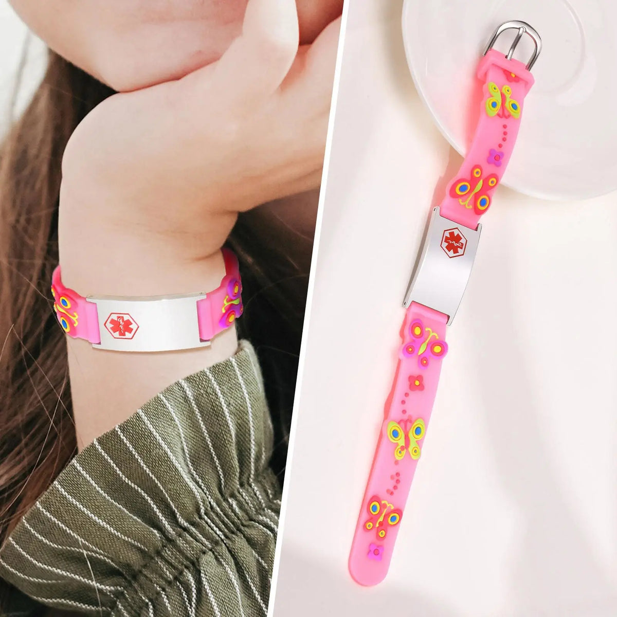 Customzied Personalized ID Bracelet for Little Girls Boys, Silicone Bracelet Adjustable, Engrave Quotes Inspirational Gift