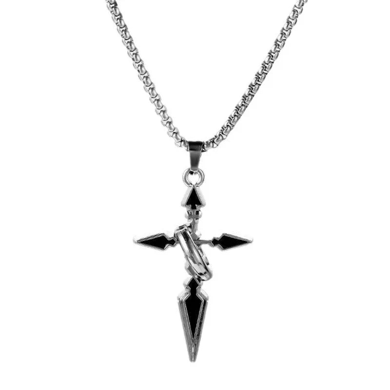 Cross Pendant Men's Necklace Men's Fashion Brand Chain Accessories Men's Fashion Hoodie Pendant Titanium Steel Chain