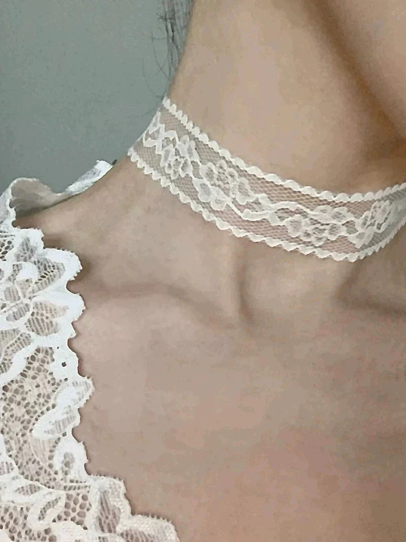 2026 New Black Sexy Lace Flower Necklace for Women Harajuku Gothic Short Choker Collar Necklace Party Female Neck Accessories ﻿