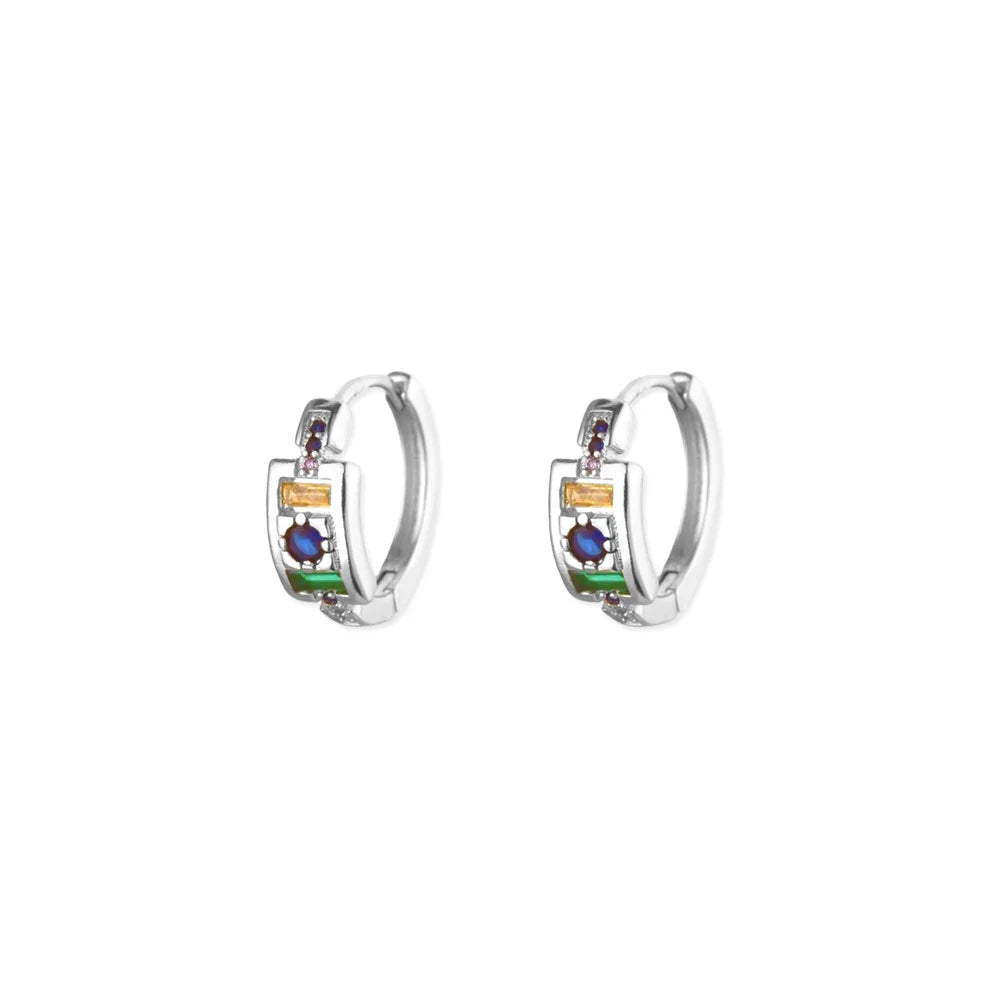 Round Shiny Zirconia Earrings for Women Stainless Steel Gold Color Piercing Earrings 2025 New Fashion Jewelry Mother's Day Gift