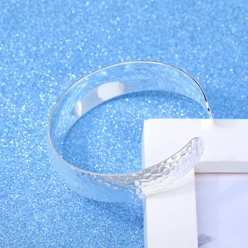 925 Sterling Silver Retro Cuff Bangles Bracelets For Women Luxury Jewelry Accessories Wholesale