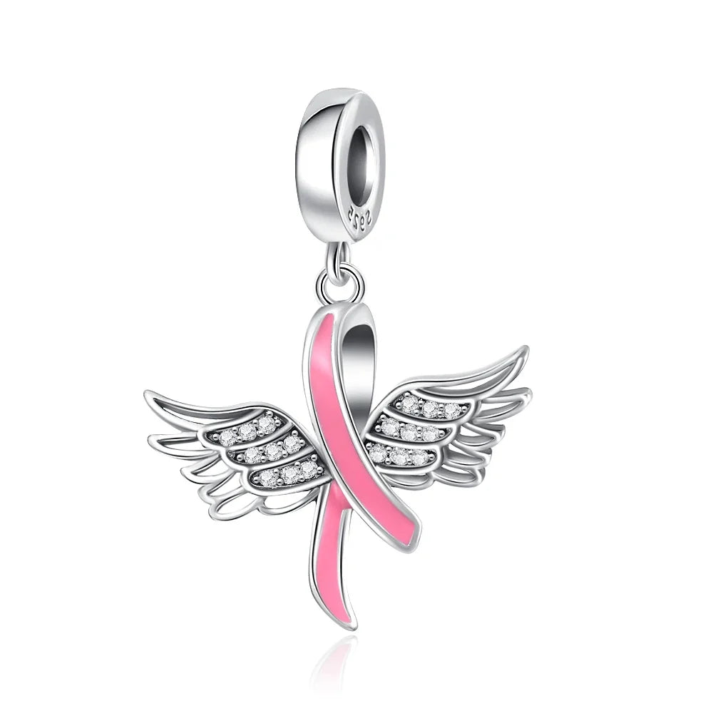 2026 Spring Pink Series Ballon Butterfly Flower Pendant Fit S925 European 925 Sterling Silver Bracelet Bangles Necklace