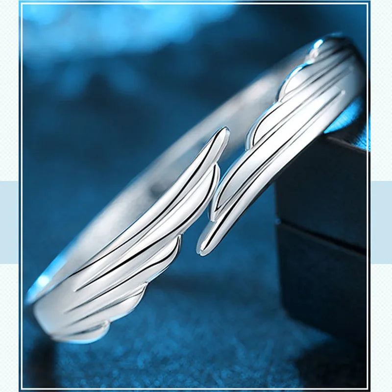 925 Sterling Silver Wing Cuff Women's Bangles Bracelets Wedding Luxury Quality Jewelry Accessories Wholesale Free Delivery