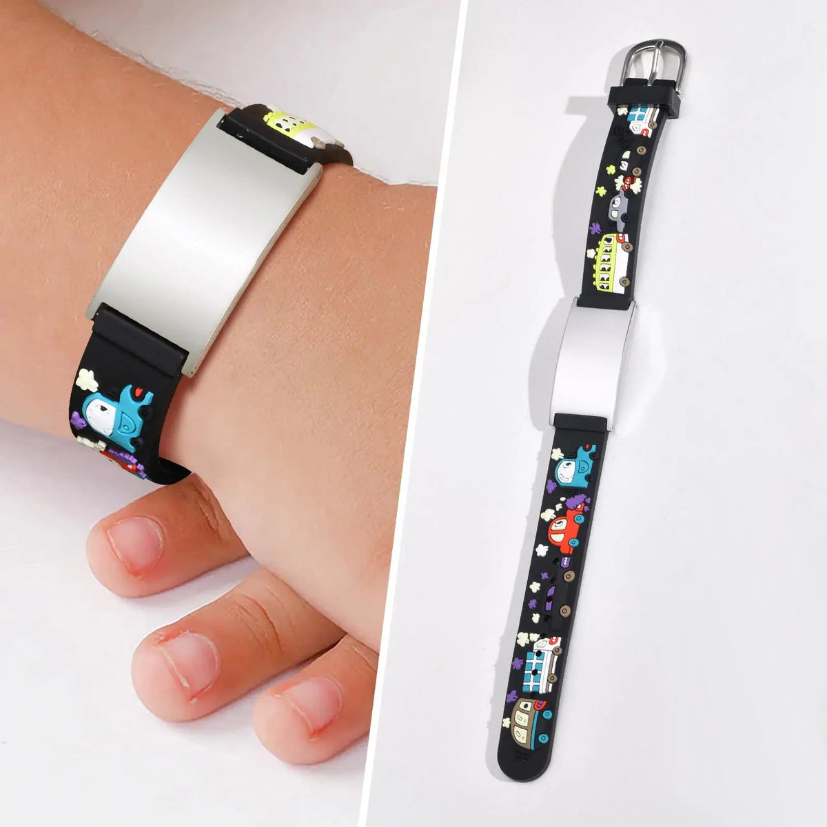 Customzied Personalized ID Bracelet for Little Girls Boys, Silicone Bracelet Adjustable, Engrave Quotes Inspirational Gift