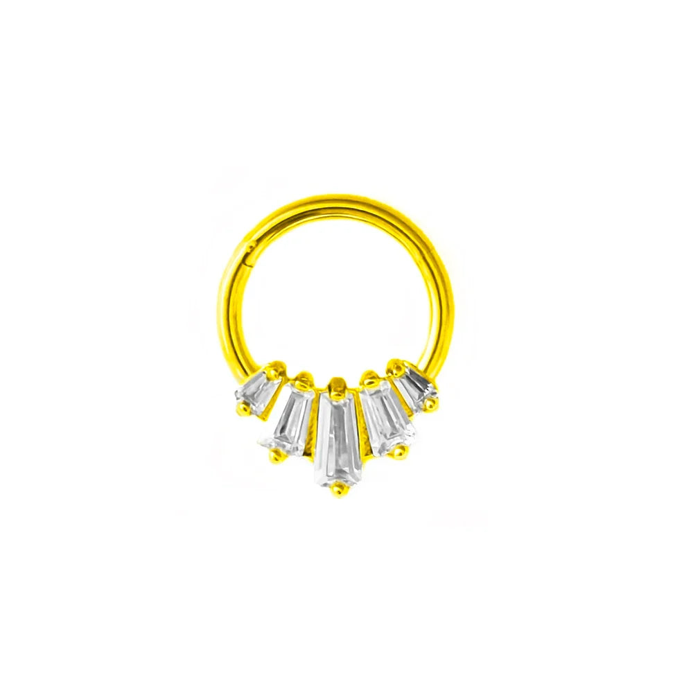 Flowers Nose Ring Septum 100% 316L Surgical Steel Zircon Clicker Daith Piercing Ear Cartilage Helix Hoop Flowers Water Drops