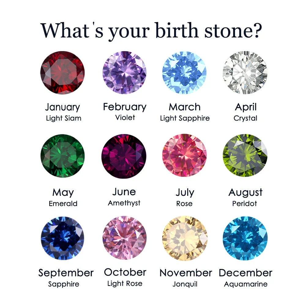 Birthstone Necklace for Woman Stainless Steel 12 Constellation DIY Colourful Zirconia Pendat Birthday Gift Jewelry Wholesale