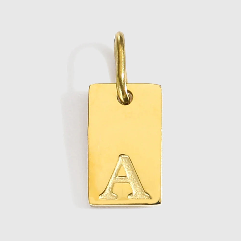 Alphabet Charm Pendant for Necklaces Stainless Steel Jewelry DIY Engraved Lettering Accessories Women's Fashion Jewelry