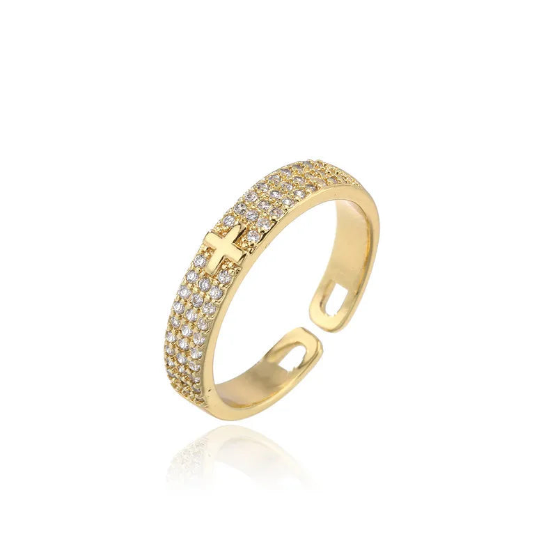 NEWBUY 2026 New Fashion Clear Shiny CZ Zircon Cross Evil Eye Rings For Women Girl Finger Accessories Party Jewelry Gift
