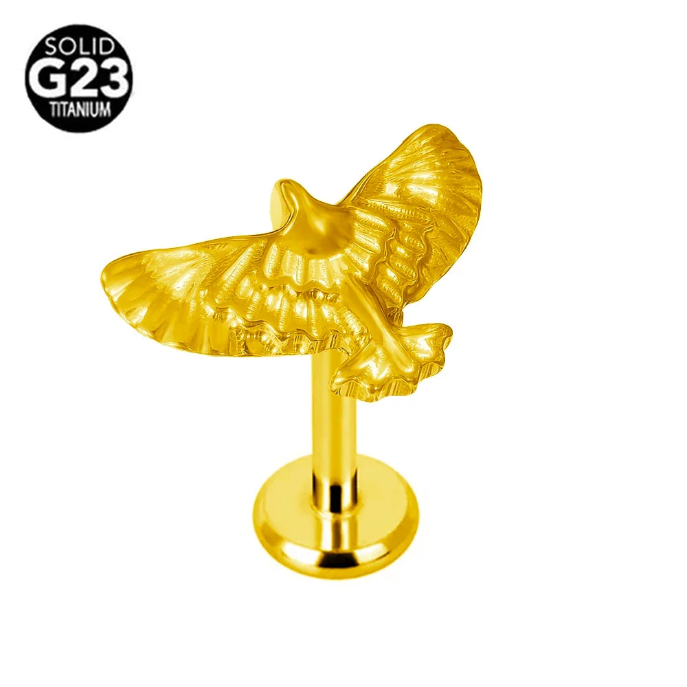 G23 Titanium Snake Bee Feather Labret Piercing 16G Internal Thread Earring Stud Cartilage Helix Body Jewelry