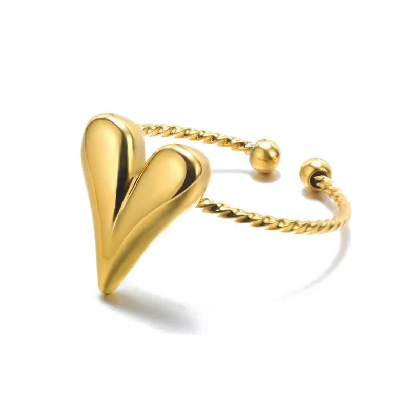 Zircon Little Heart Rings For Women Minimalism Heart Ring Stainless Steel Finger Dainty Ring Valentine Gifts Free Shipping