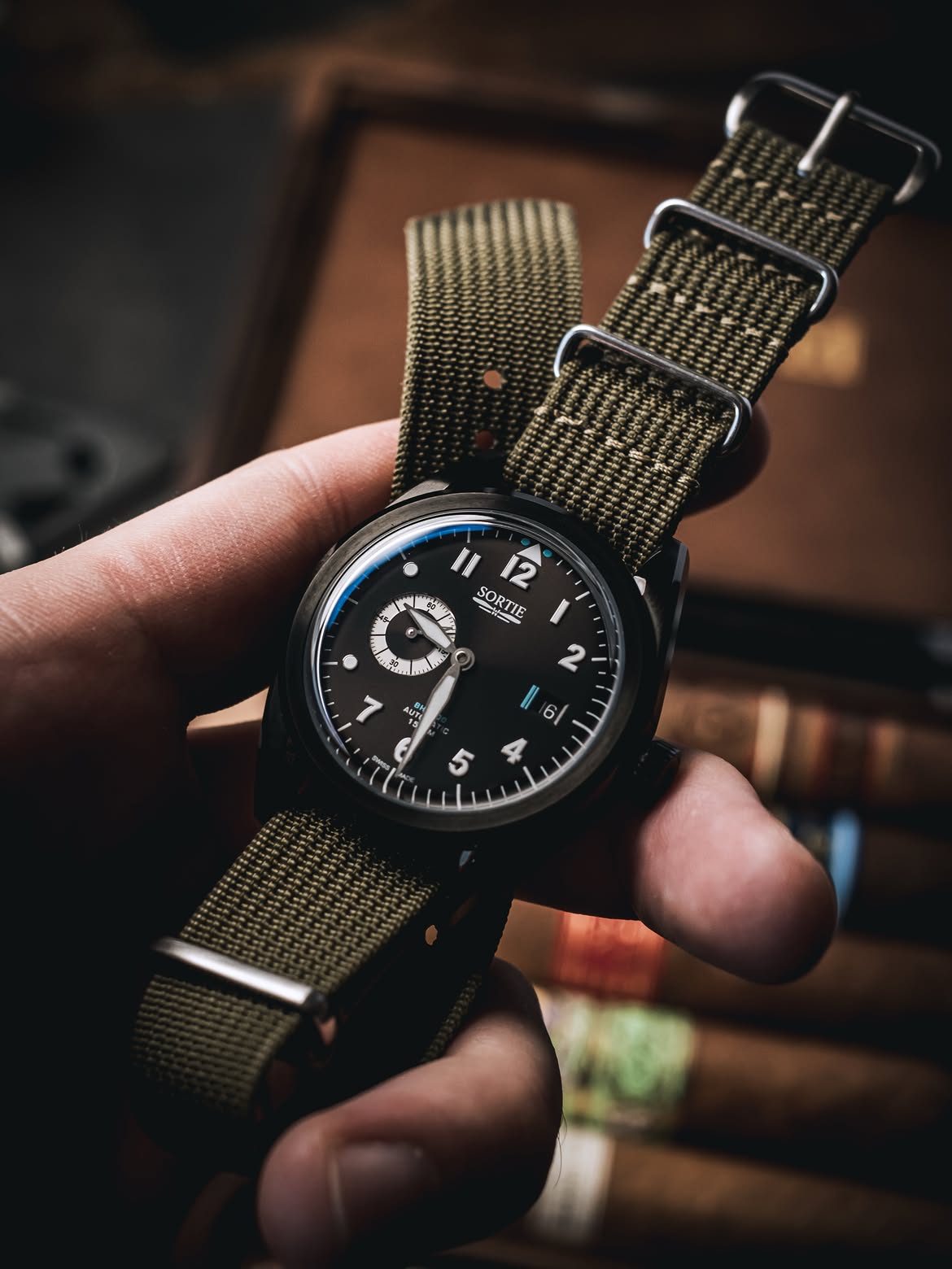 Army Green Woven Nylon Strap 24mm
