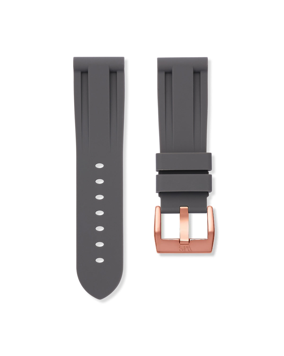 Charcoal Grey Rubber Strap 24mm